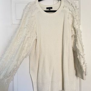 Cream 1.State Fringe Sweater